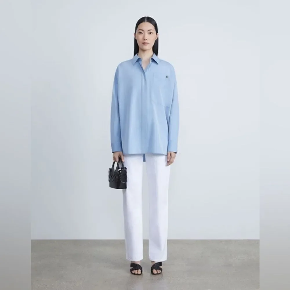 Lafayette 148 NWT DENIM WYTHE JEAN in White Size 32